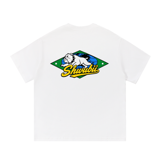 T-Shirt imprimé Shwubii bulldog - blanc
