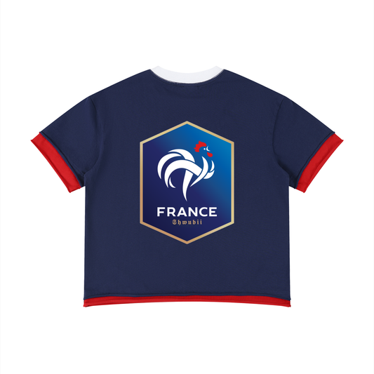 T-shirt boxy france shwubii - bleu