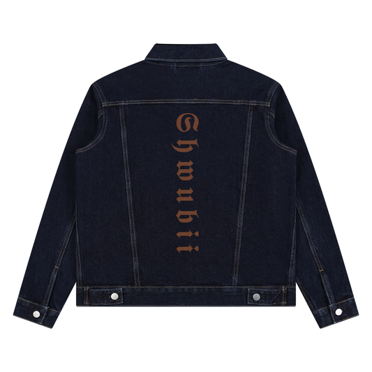 Jacket denim vintage imprimé Shwubii - navy blue