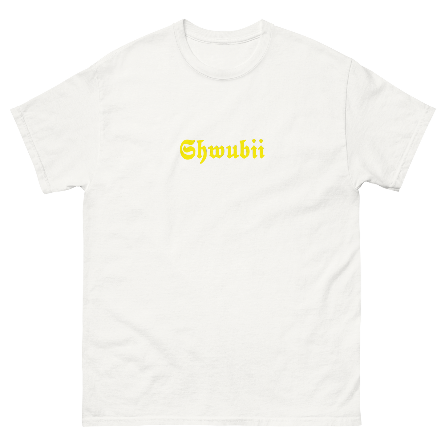 t-shirt Shwubii broderie jaune - blanc