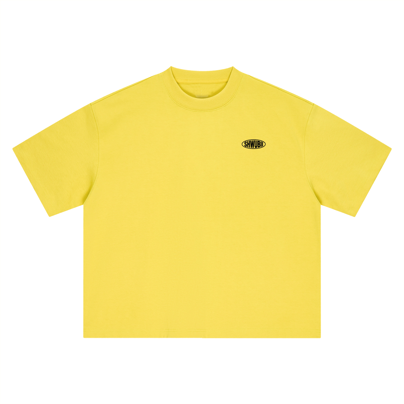 T-shirt boxy oversized imprimé Shwubii et S logo - jaune