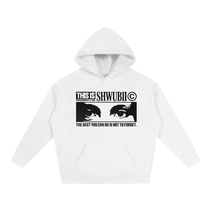 Hoodie oversized imprimé Shwubii eyes - blanc