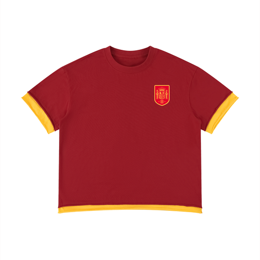 T-shirt boxy espagne shwubii - rouge