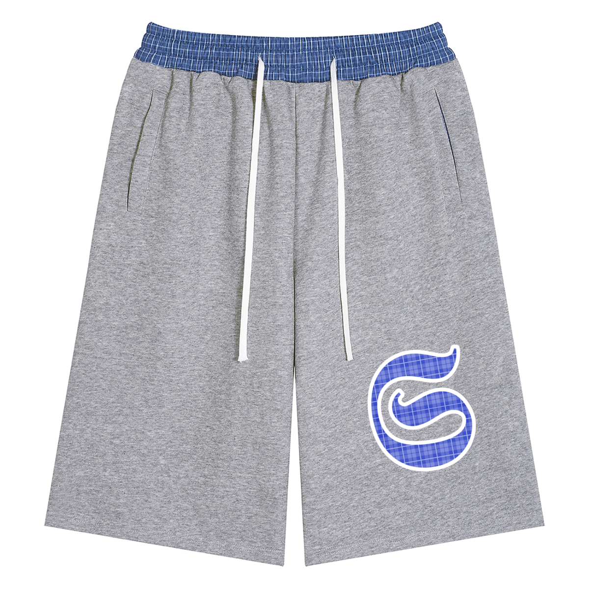 Short imprimé S logo stripes - gris