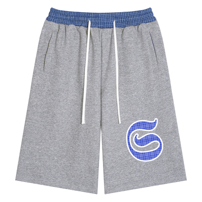 Short imprimé S logo stripes - gris