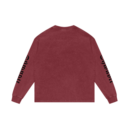 T-Shirt long sleeves oversized acid wesh imprimé Shwubii manches - bleu/violet/rose/ocre/rouge/vert/navy/noir