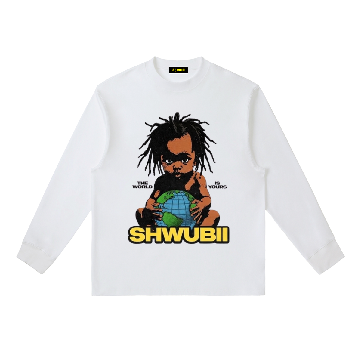 T-Shirt long sleeves imprimé Shwubii baby - blanc