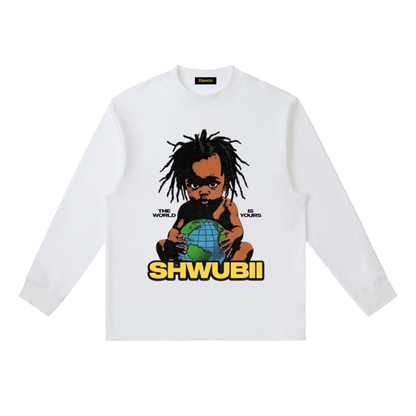T-Shirt long sleeves imprimé Shwubii baby - blanc