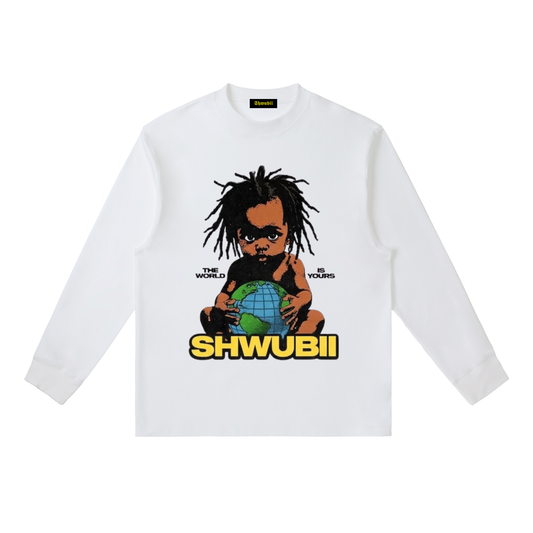 T-Shirt long sleeves imprimé Shwubii baby - blanc