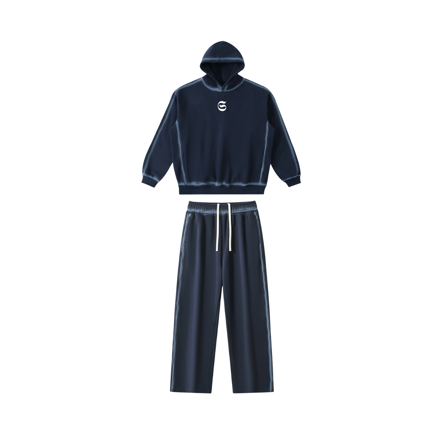 Ensembles hoodie et jogging oversized Sunfaded - bleu/blanc