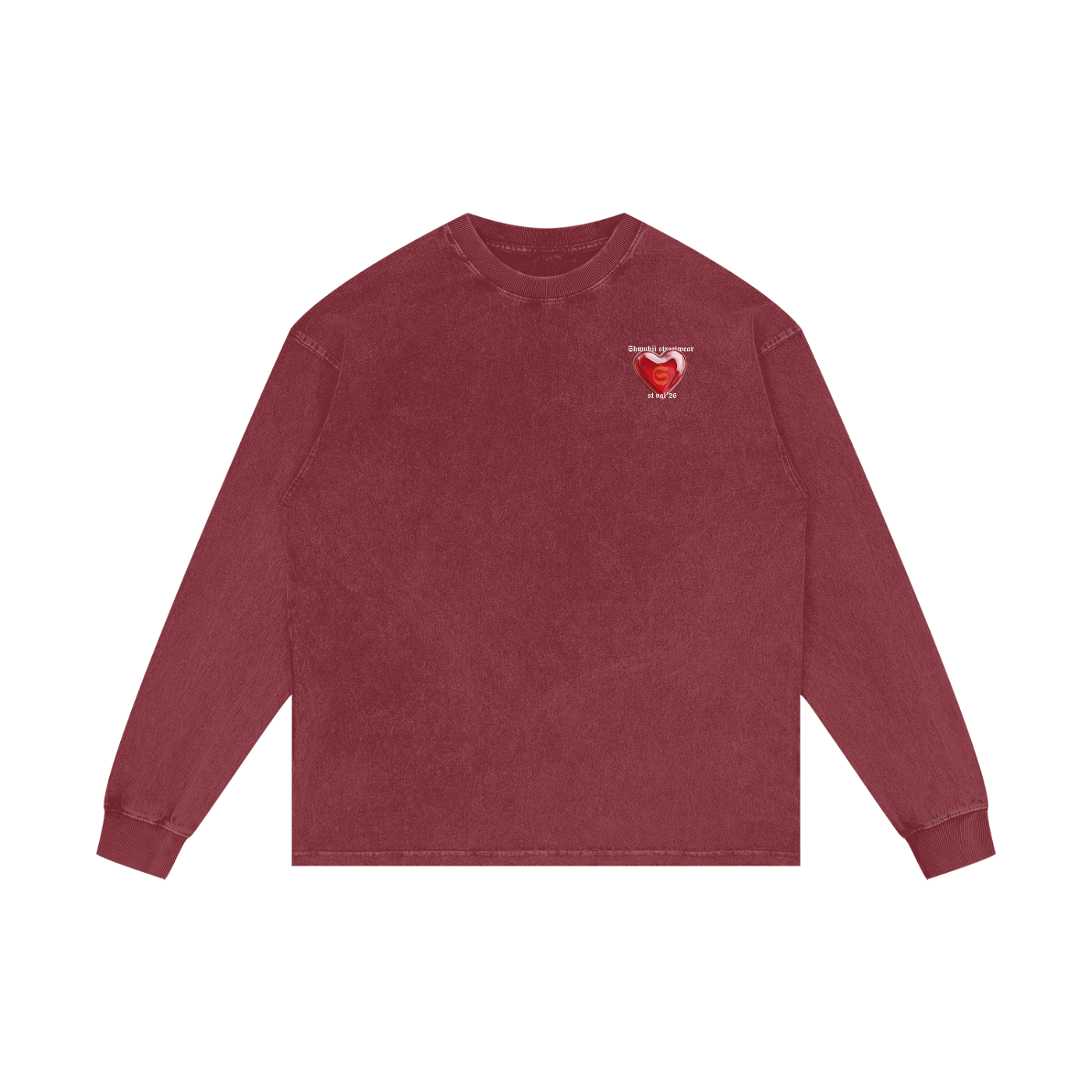 T-shirt manches longues imprimé Shwubii St Val 26 - rouge