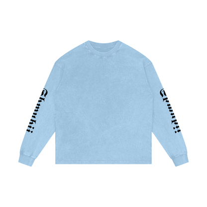 T-Shirt long sleeves oversized acid wesh imprimé Shwubii manches - bleu/violet/rose/ocre/rouge/vert/navy/noir