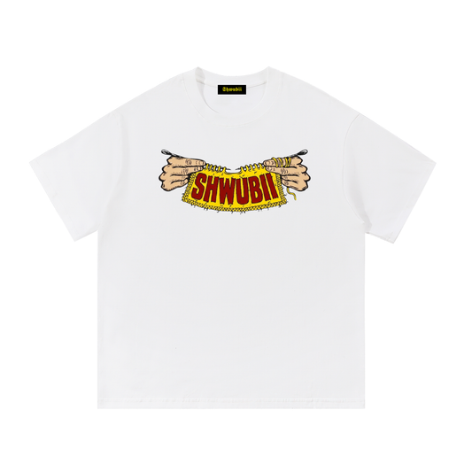 T-Shirt imprimé Shwubii handmade - blanc