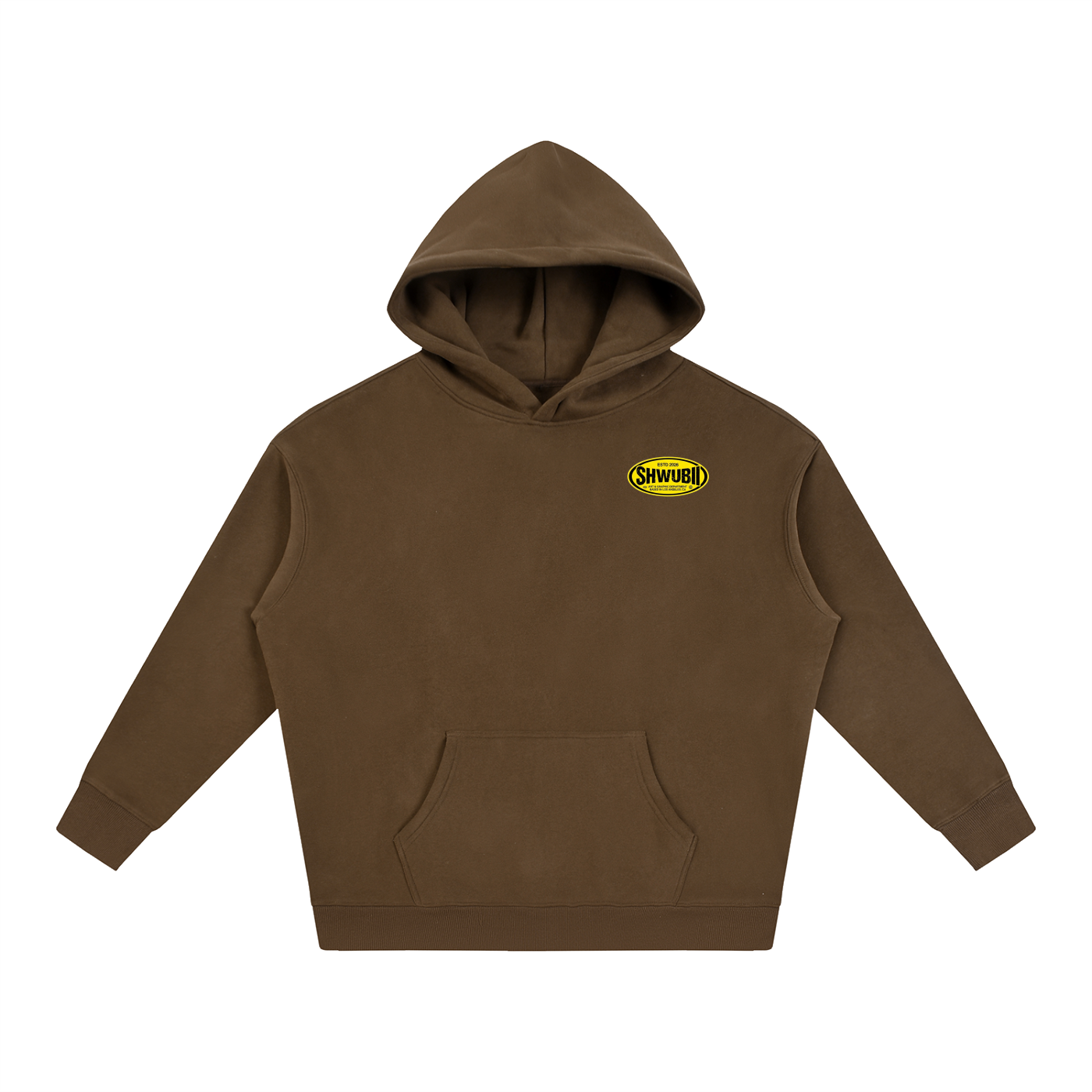 Hoodie oversized imprimé Shwubii dept yellow - noir/marron