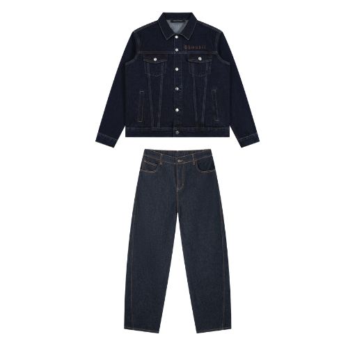 Ensembles en jeans denim imprimé Shwubii - bleu navy