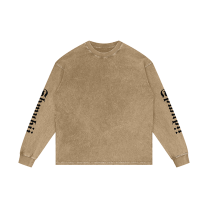 T-Shirt long sleeves oversized acid wesh imprimé Shwubii manches - bleu/violet/rose/ocre/rouge/vert/navy/noir