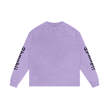 T-Shirt long sleeves oversized acid wesh imprimé Shwubii manches - bleu/violet/rose/ocre/rouge/vert/navy/noir