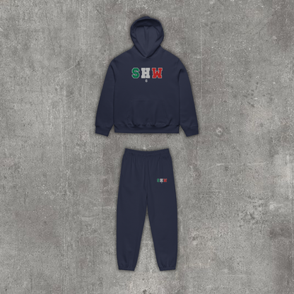 Ensemble jogging & hoodie brodé SHW flag Italie - navy