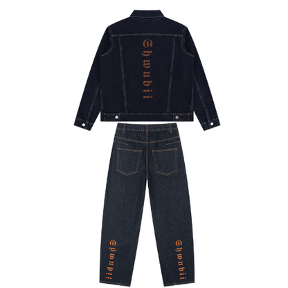 Ensembles en jeans denim imprimé Shwubii - bleu navy