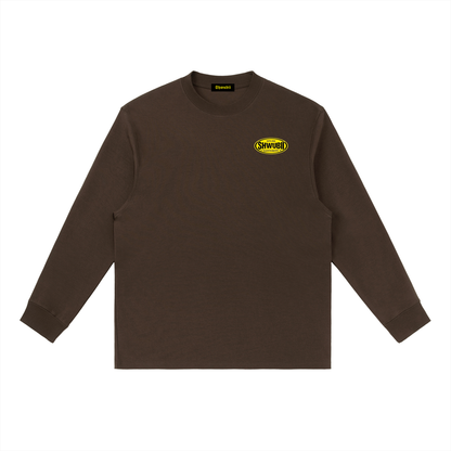 T-Shirt long sleeves imprimé Shwubii dept yellow - noir/marron