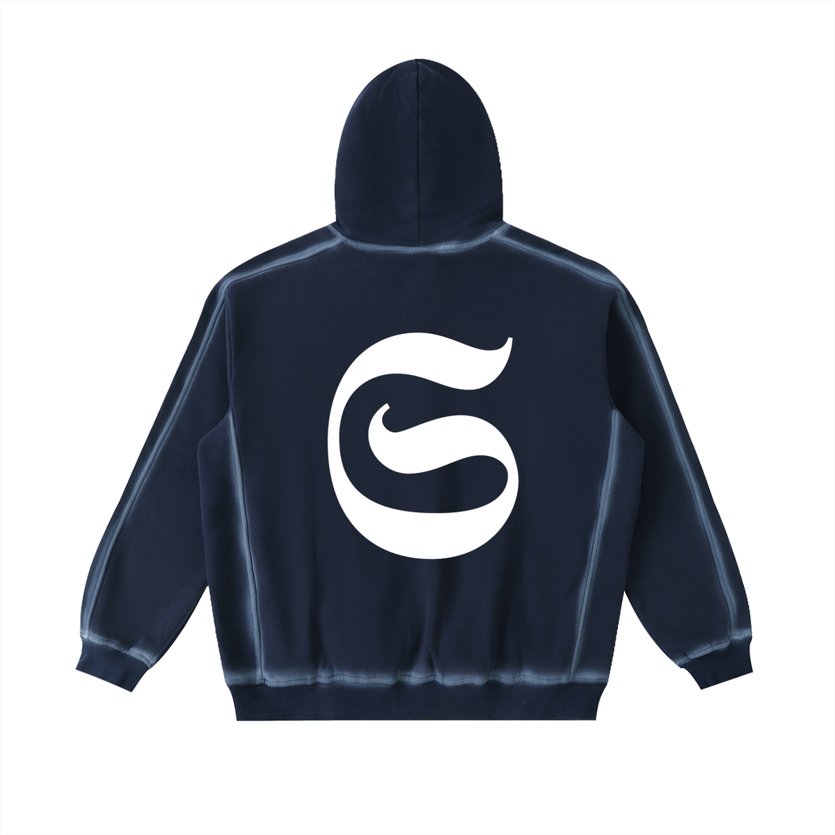Hoodie sunfaded S logo - blanc