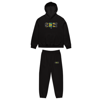Ensemble jogging & hoodie brodé SHW flag Jamaïque - noir