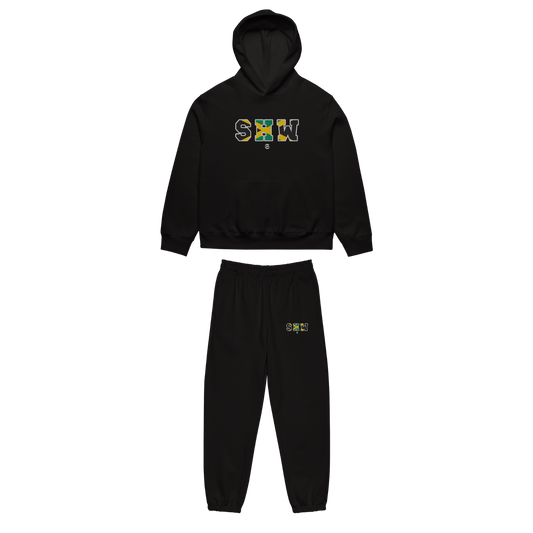Ensemble jogging & hoodie brodé SHW flag Jamaïque - noir