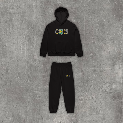 Ensemble jogging & hoodie brodé SHW flag Jamaïque - noir