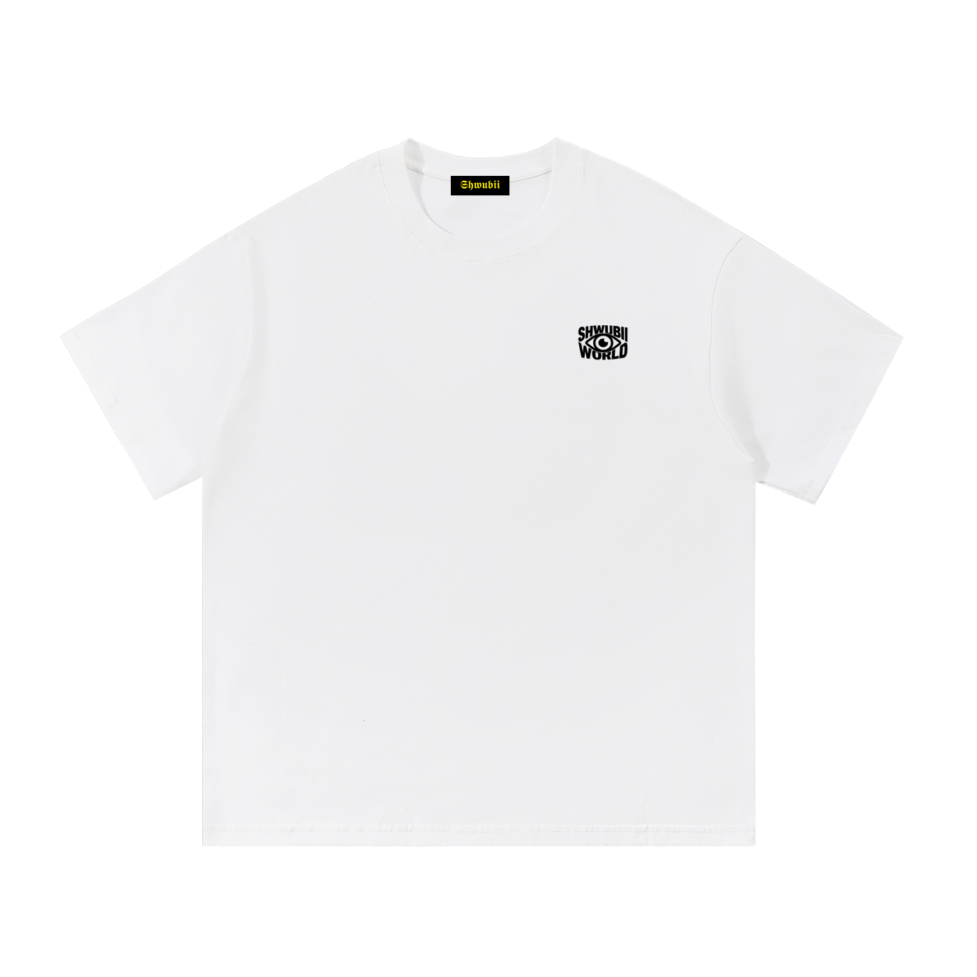 T-shirt oversized imprimé Shwubii world head - blanc