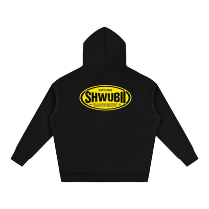Hoodie oversized imprimé Shwubii dept yellow - noir/marron