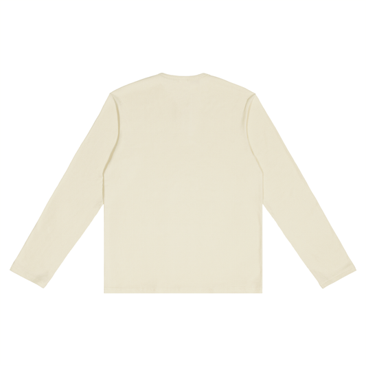 T-shirt manches longues Henley imprimé S logo - beige/gris