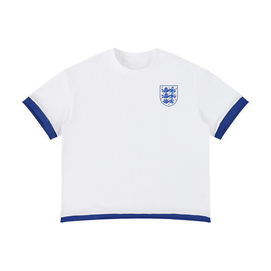 T-shirt boxy Angleterre Shwubii - blanc