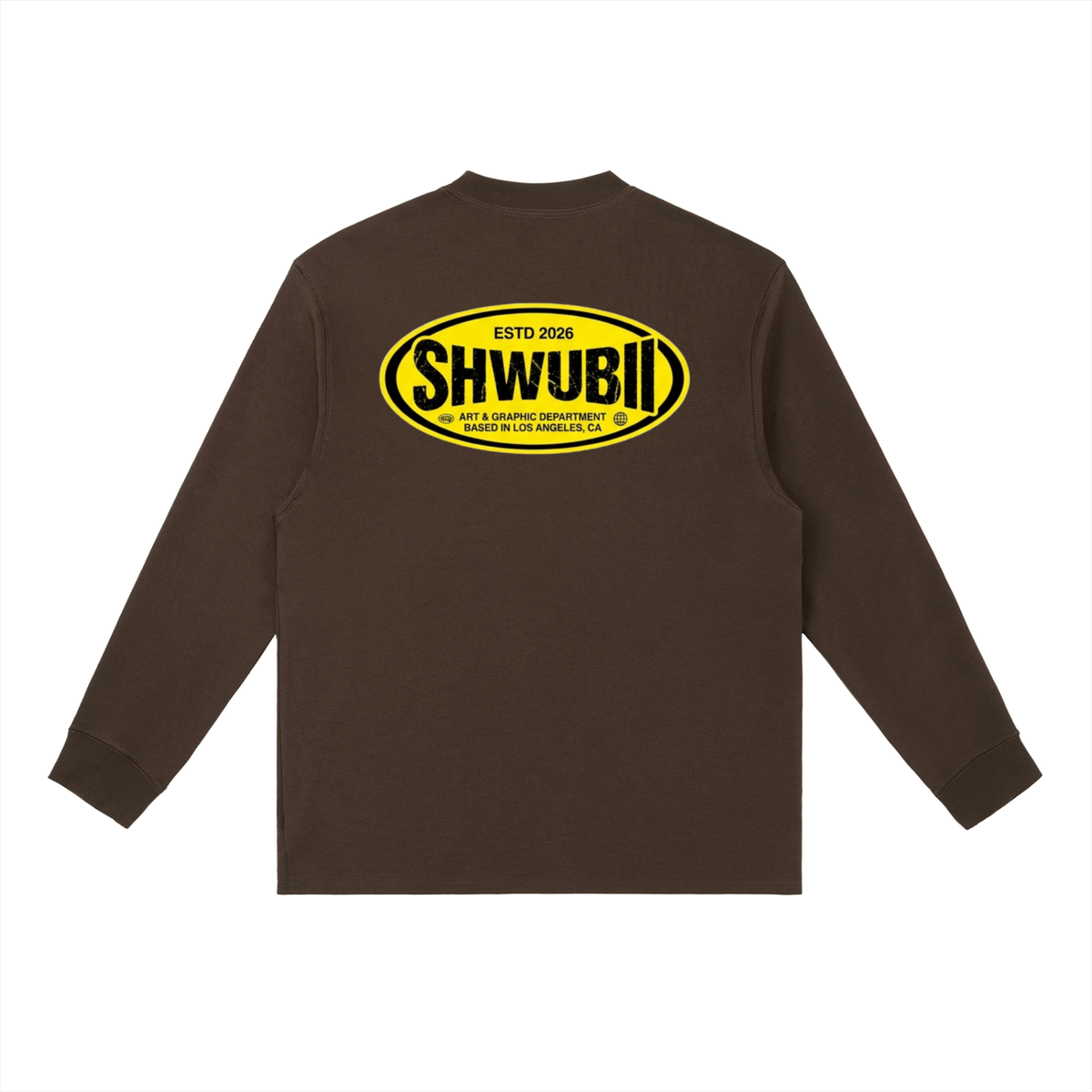 T-Shirt long sleeves imprimé Shwubii dept yellow - noir/marron