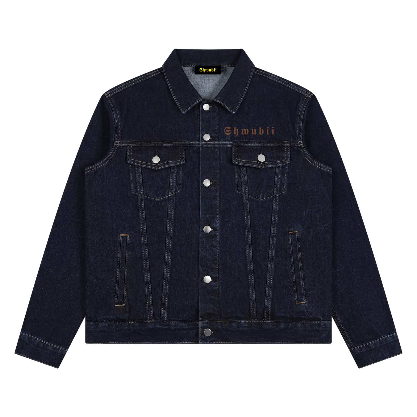 Jacket denim vintage imprimé Shwubii - navy blue