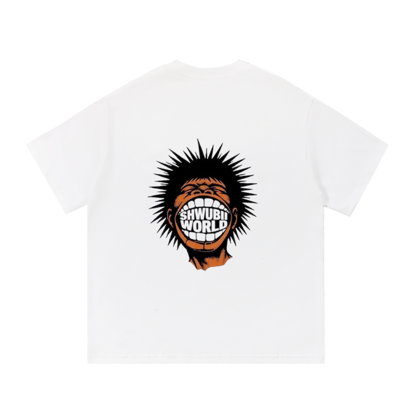 T-shirt oversized imprimé Shwubii world head - blanc