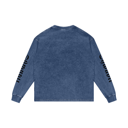 T-Shirt long sleeves oversized acid wesh imprimé Shwubii manches - bleu/violet/rose/ocre/rouge/vert/navy/noir