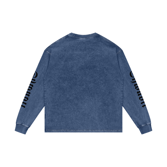 T-Shirt long sleeves oversized acid wesh imprimé Shwubii manches - bleu/violet/rose/ocre/rouge/vert/navy/noir