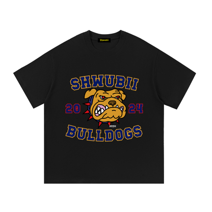 T-Shirt imprimé Shwubii bulldogs - blanc/noir