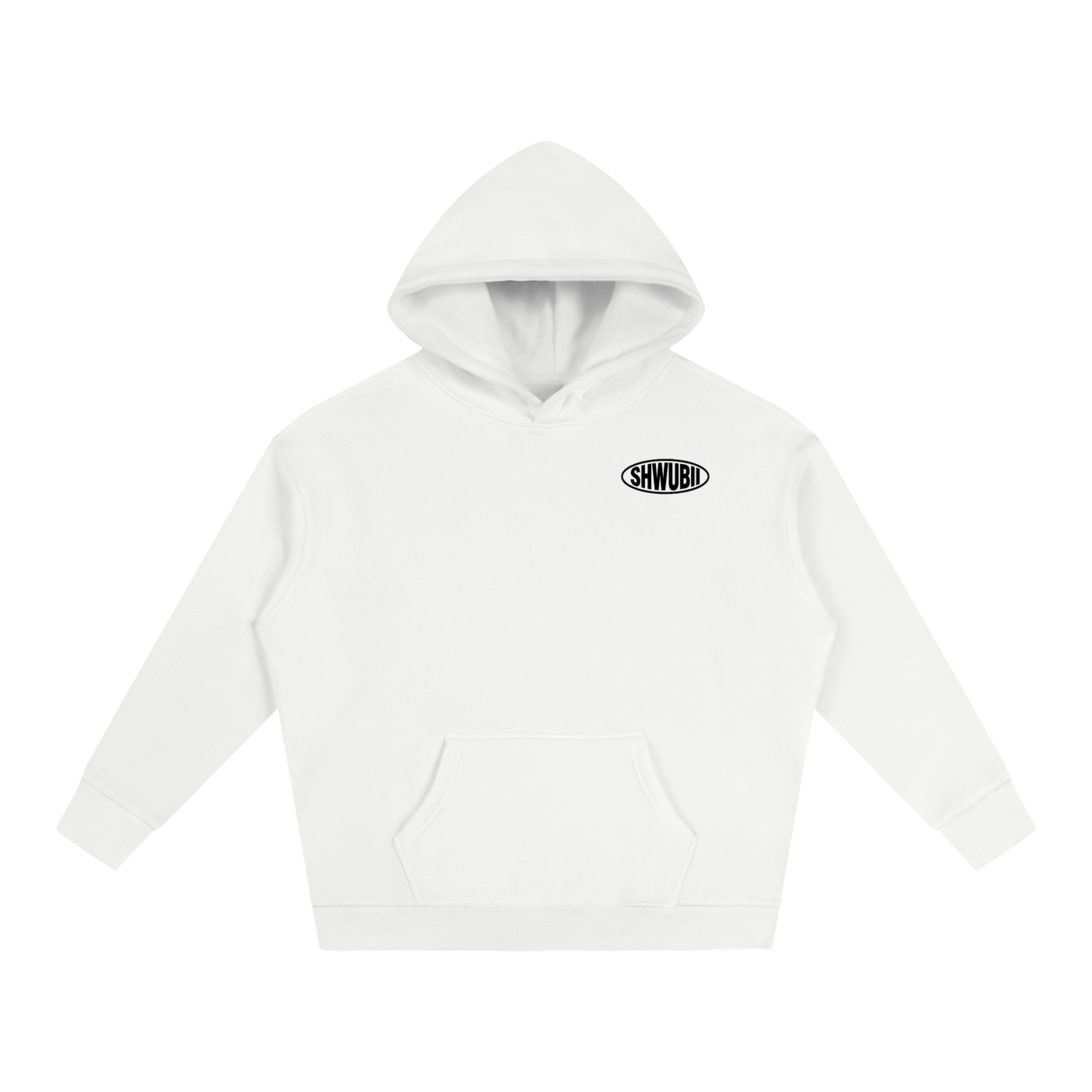 Hoodie oversized imprimé Shwubii ovale - blanc