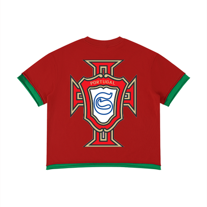 T-shirt boxy portugal Shwubii - rouge