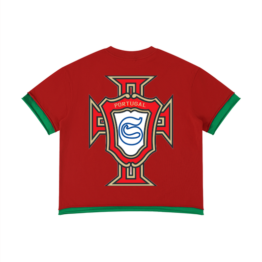 T-shirt boxy portugal Shwubii - rouge