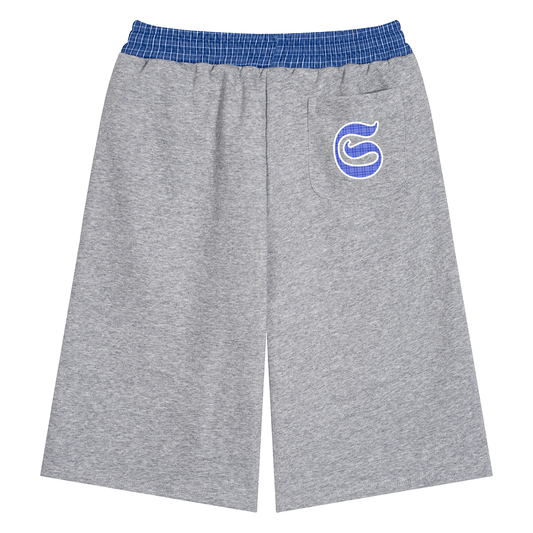 Short imprimé S logo stripes - gris