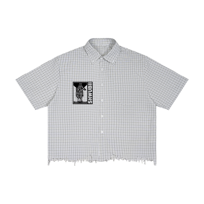 Chemise boxy destructured Shwubii death - blanc