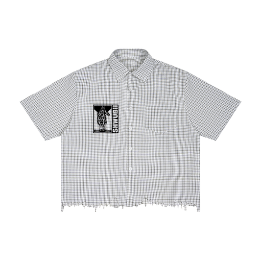 Chemise boxy destructured Shwubii death - blanc