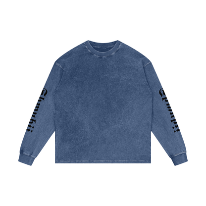 T-Shirt long sleeves oversized acid wesh imprimé Shwubii manches - bleu/violet/rose/ocre/rouge/vert/navy/noir