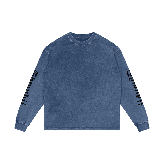 T-Shirt long sleeves oversized acid wesh imprimé Shwubii manches - bleu/violet/rose/ocre/rouge/vert/navy/noir