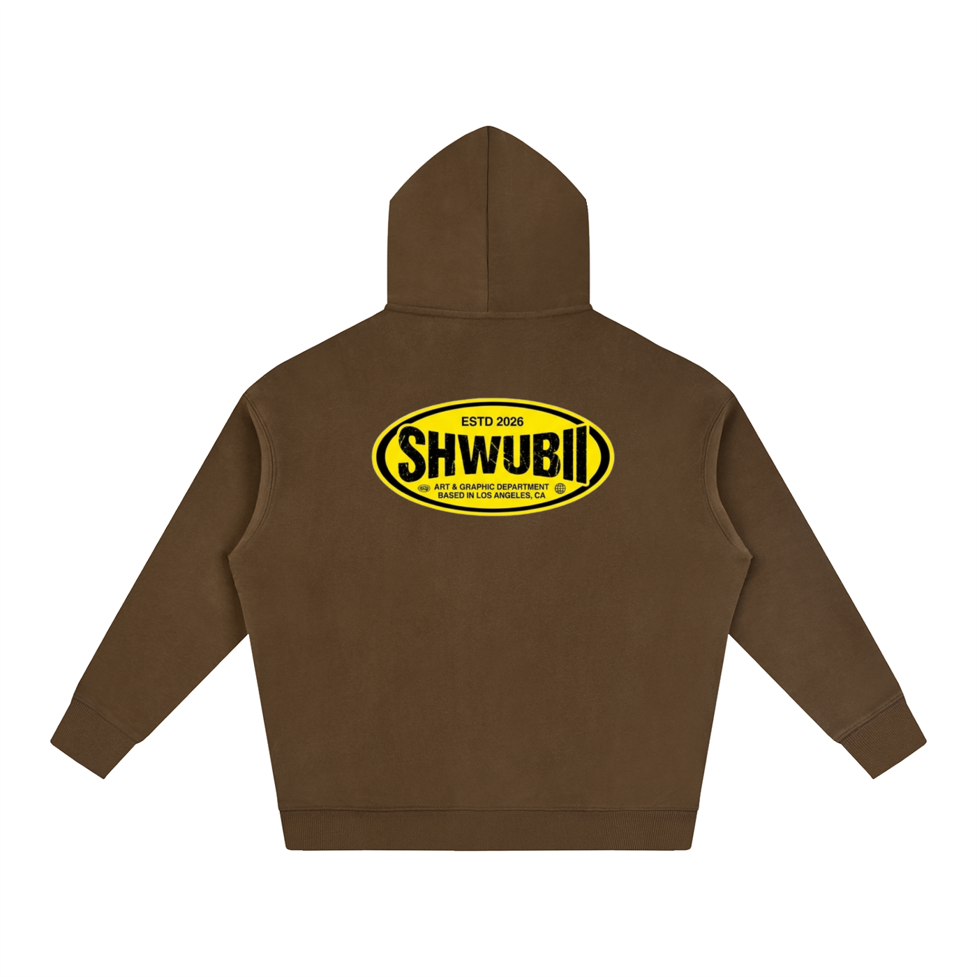 Hoodie oversized imprimé Shwubii dept yellow - noir/marron