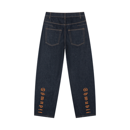 Jeans denim Barrel imprimé Shwubii - navy blue