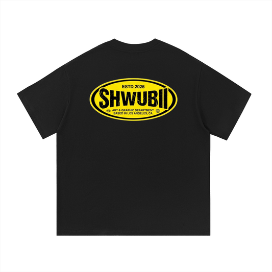 T-Shirt imprimé Shwubii art graphic yellow - noir