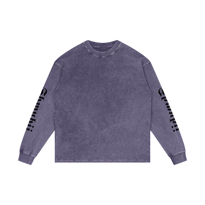 T-Shirt long sleeves oversized acid wesh imprimé Shwubii manches - bleu/violet/rose/ocre/rouge/vert/navy/noir